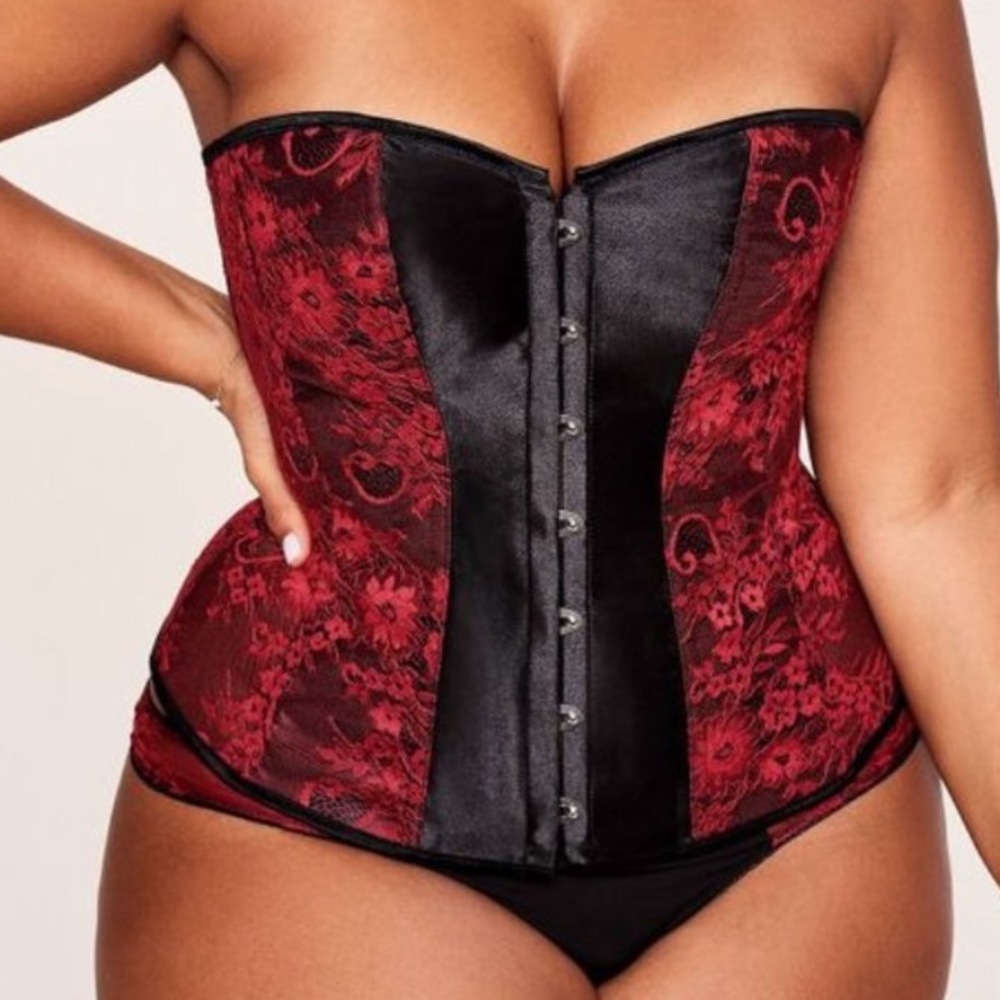 1pcs Corset Lingerie Dress Up Kink Costume Satin Lace up
